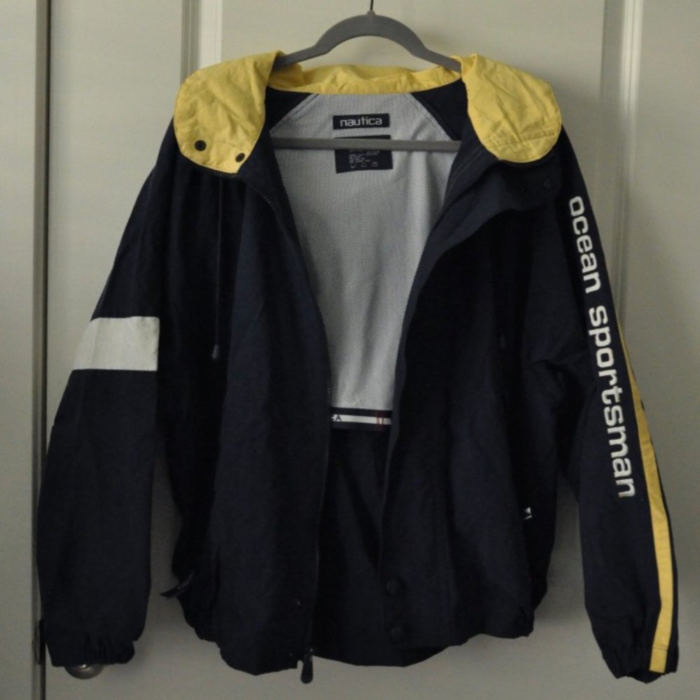 Nautica Vintage Oversized Windbreaker Jacket, M